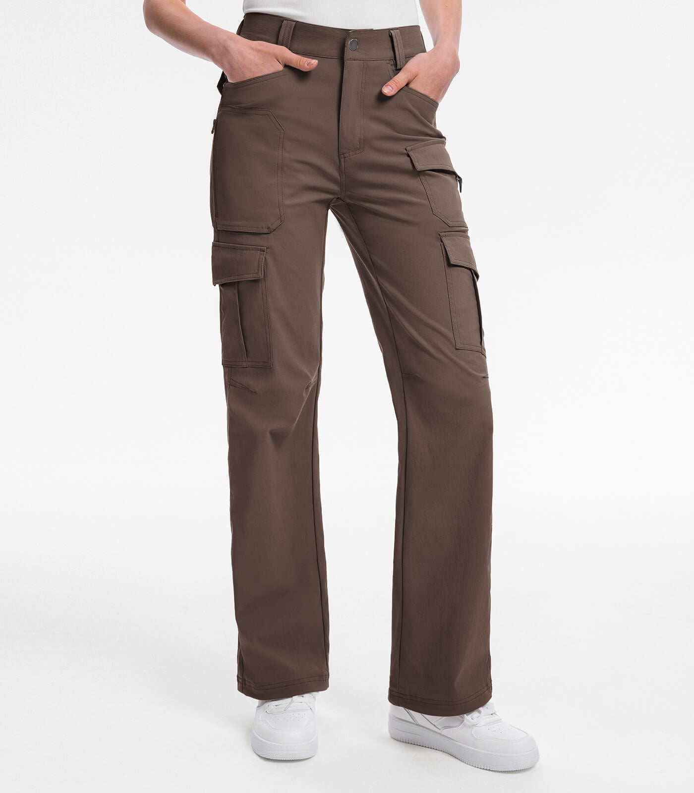 Women's Cargo Hiking Pants / High-Waisted & Lightweight - HikerFlex W038
