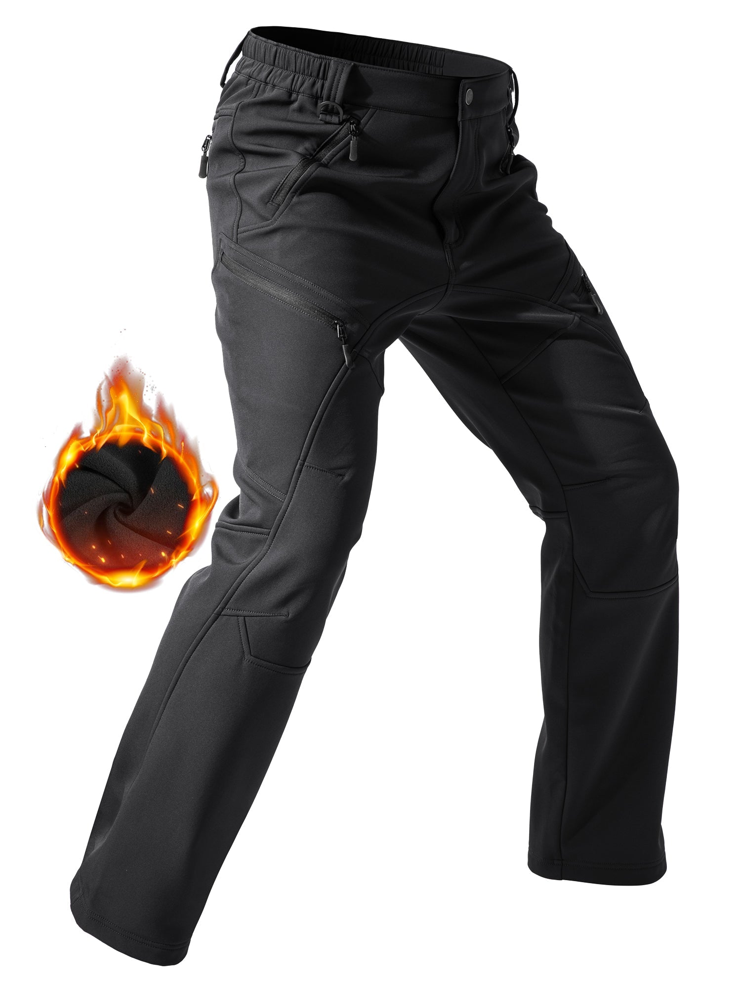 Men's Waterproof Snow Ski Pants Fleece Lined - SnowVenture M054