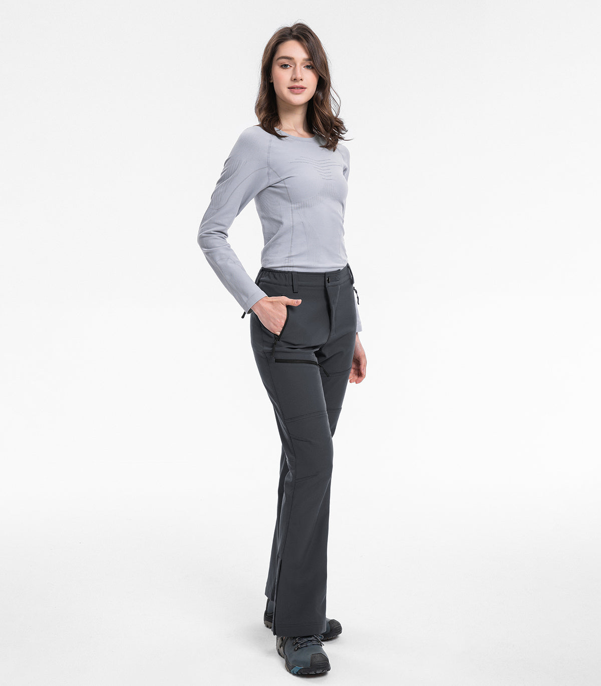 Women's Snow Ski Pants #Color_grey