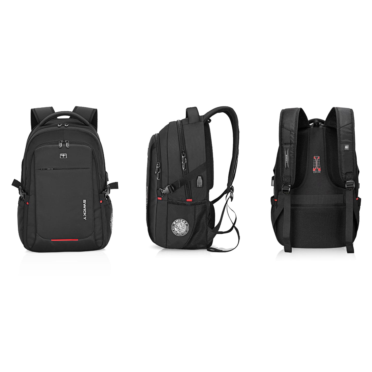 Moosehill Store - Hiking Travel Backpack / Bookbag with USB Charging Port