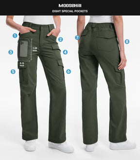 Women's Cargo Hiking Pants / High-Waisted & Lightweight - HikerFlex W038