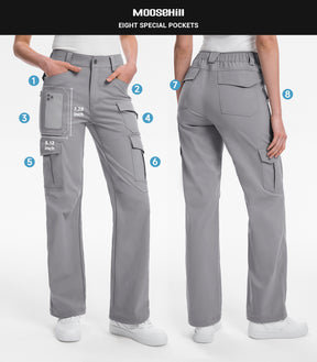 Women's Cargo Hiking Pants / High-Waisted & Lightweight - HikerFlex W038