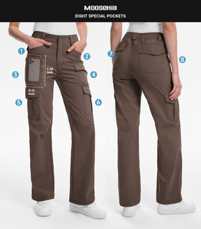 Women's Cargo Hiking Pants / High-Waisted & Lightweight - HikerFlex W038