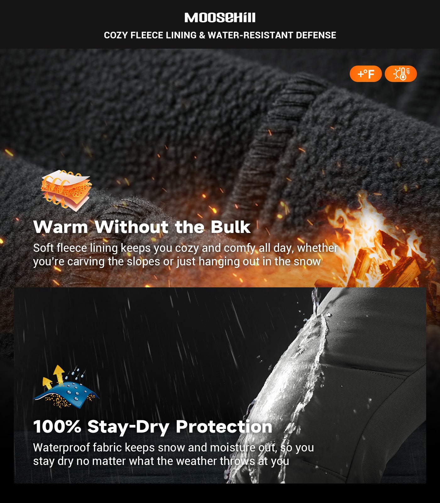 Women's Snow Ski Fleece lined Pants - SnowVenture W051