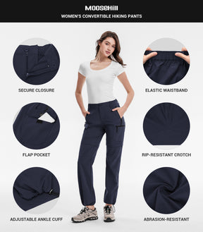 Women's Convertible Hiking Pants Quick Dry Zip-Off Cargo - HikerFlex W024