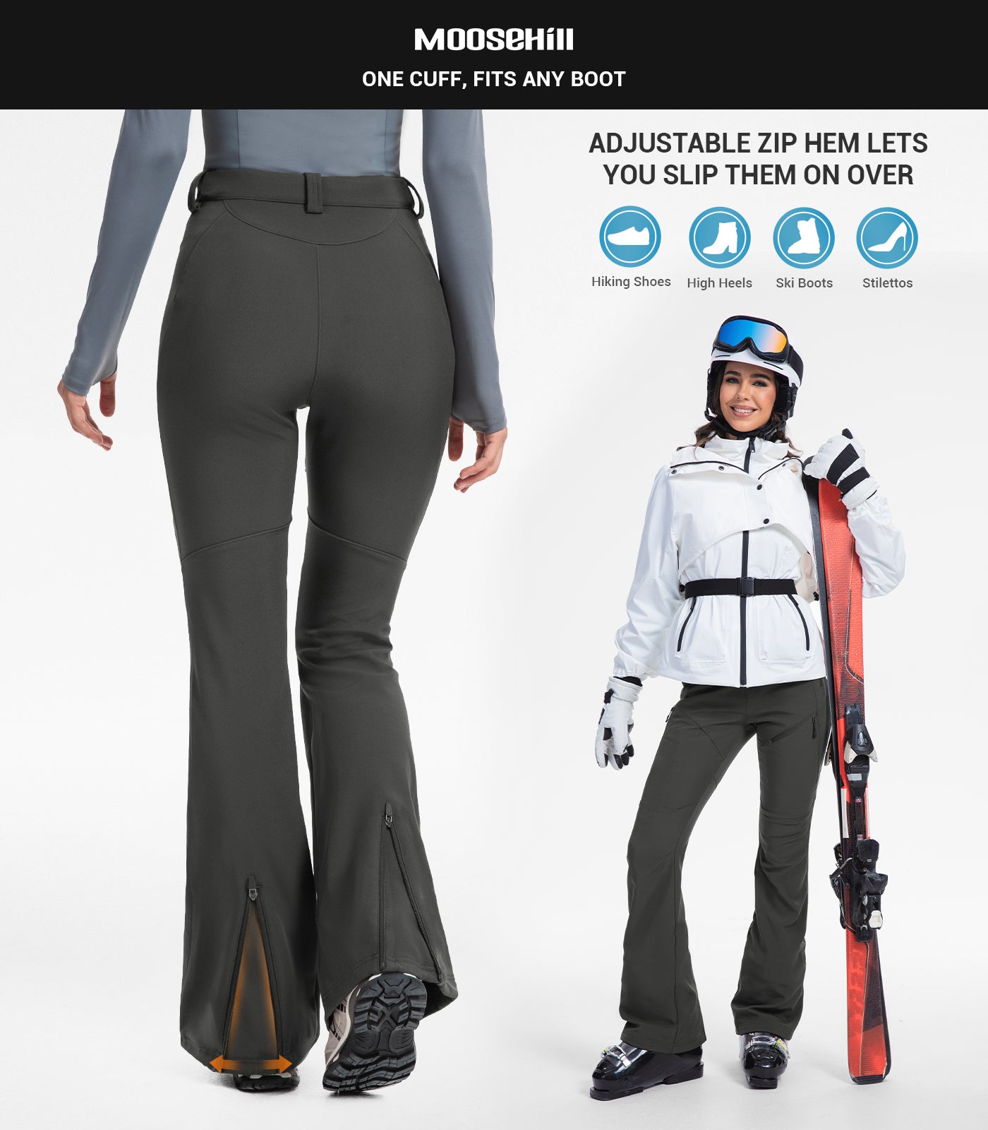 Women's Snow Ski Fleece lined Pants - SnowVenture W051