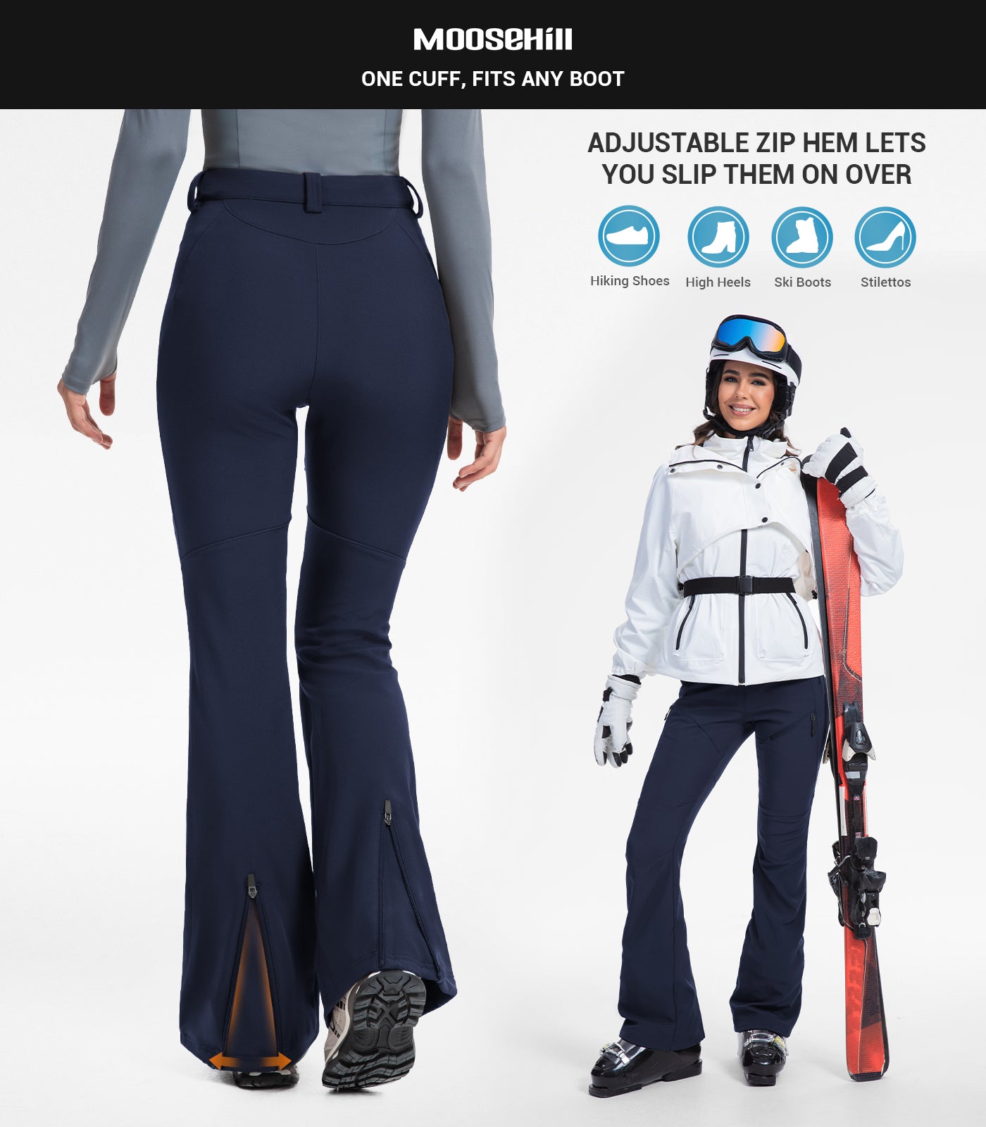 Women's Snow Ski Fleece lined Pants - SnowVenture W051