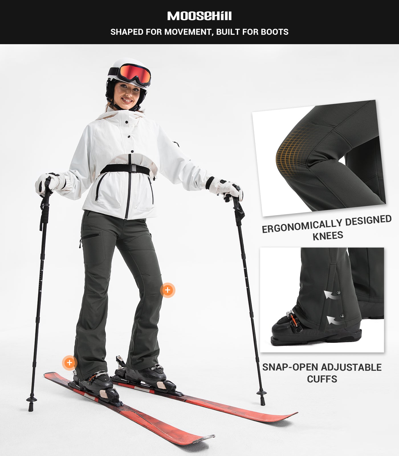 Women's Snow Ski Fleece lined Pants - SnowVenture W050