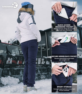 Women's Snow Ski Fleece lined Pants - SnowVenture W053