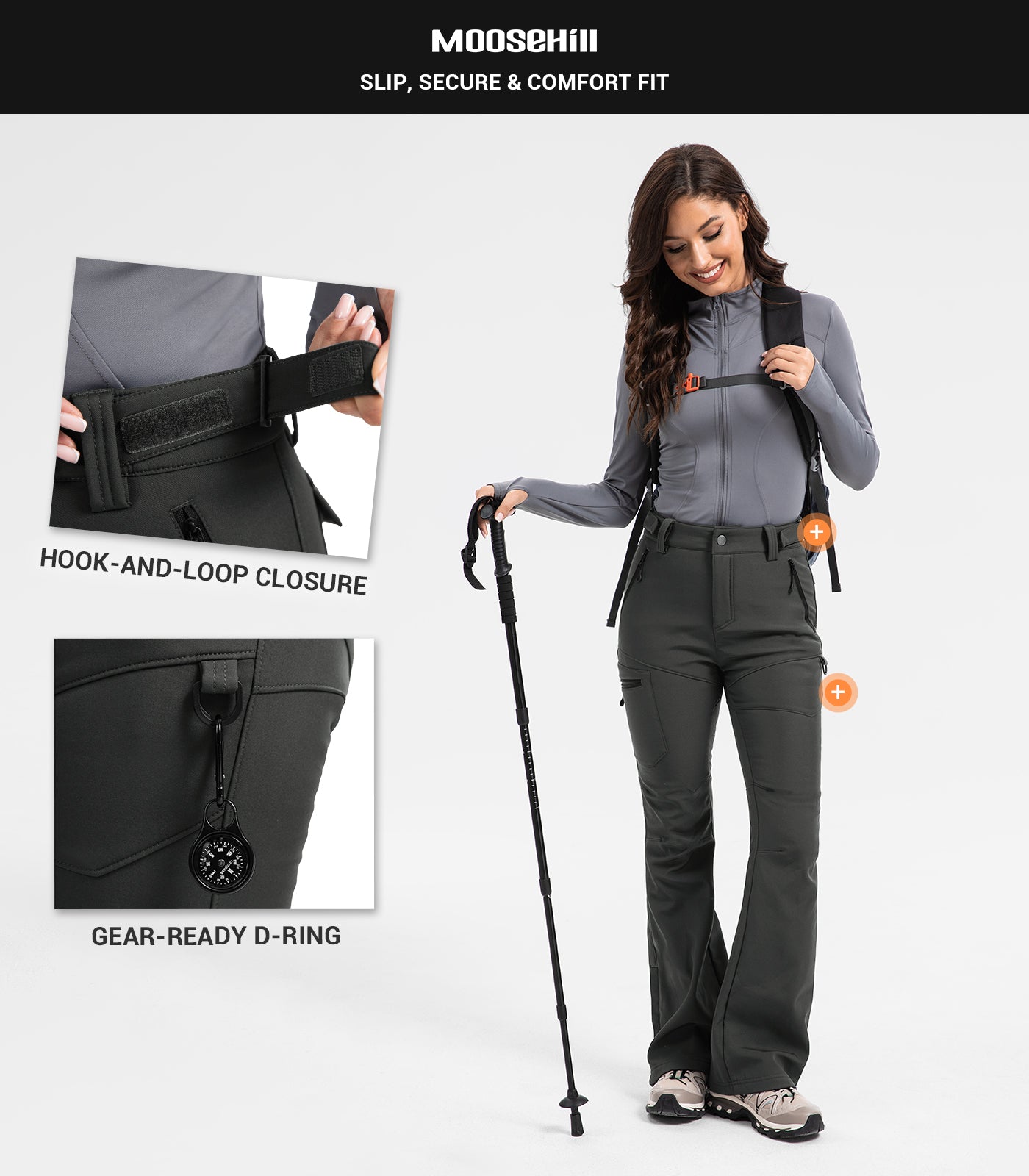 Women's Snow Ski Fleece lined Pants - SnowVenture W050