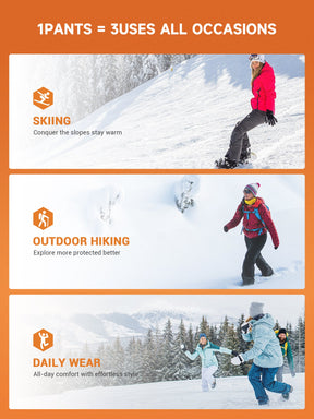 Women's Snow Ski Pants Fleece Lined Waterproof - SnowVenture W048