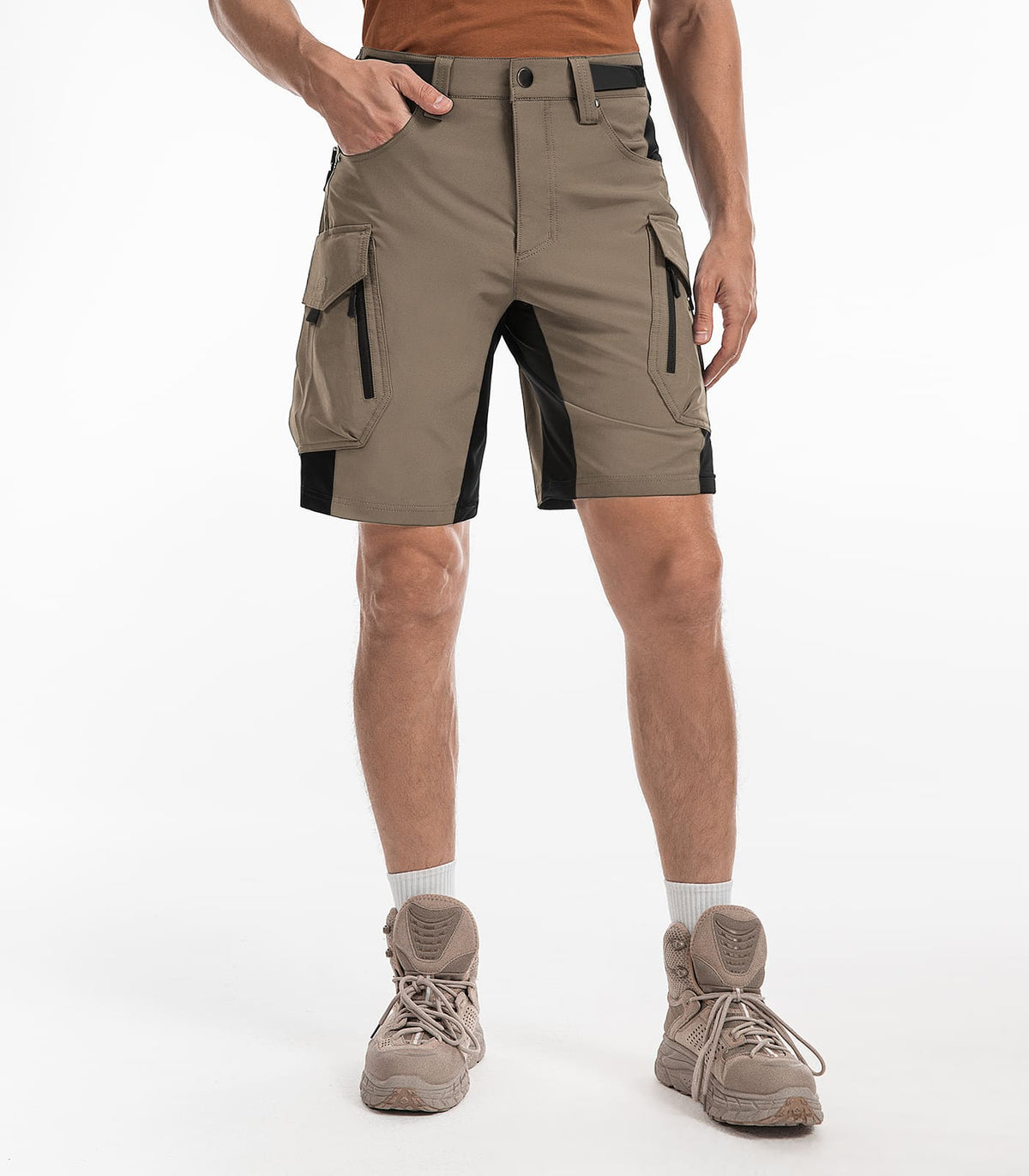 Men's Outdoor Quick Dry Lightweight Stretchy Shorts for Hiking #Color_Khaki