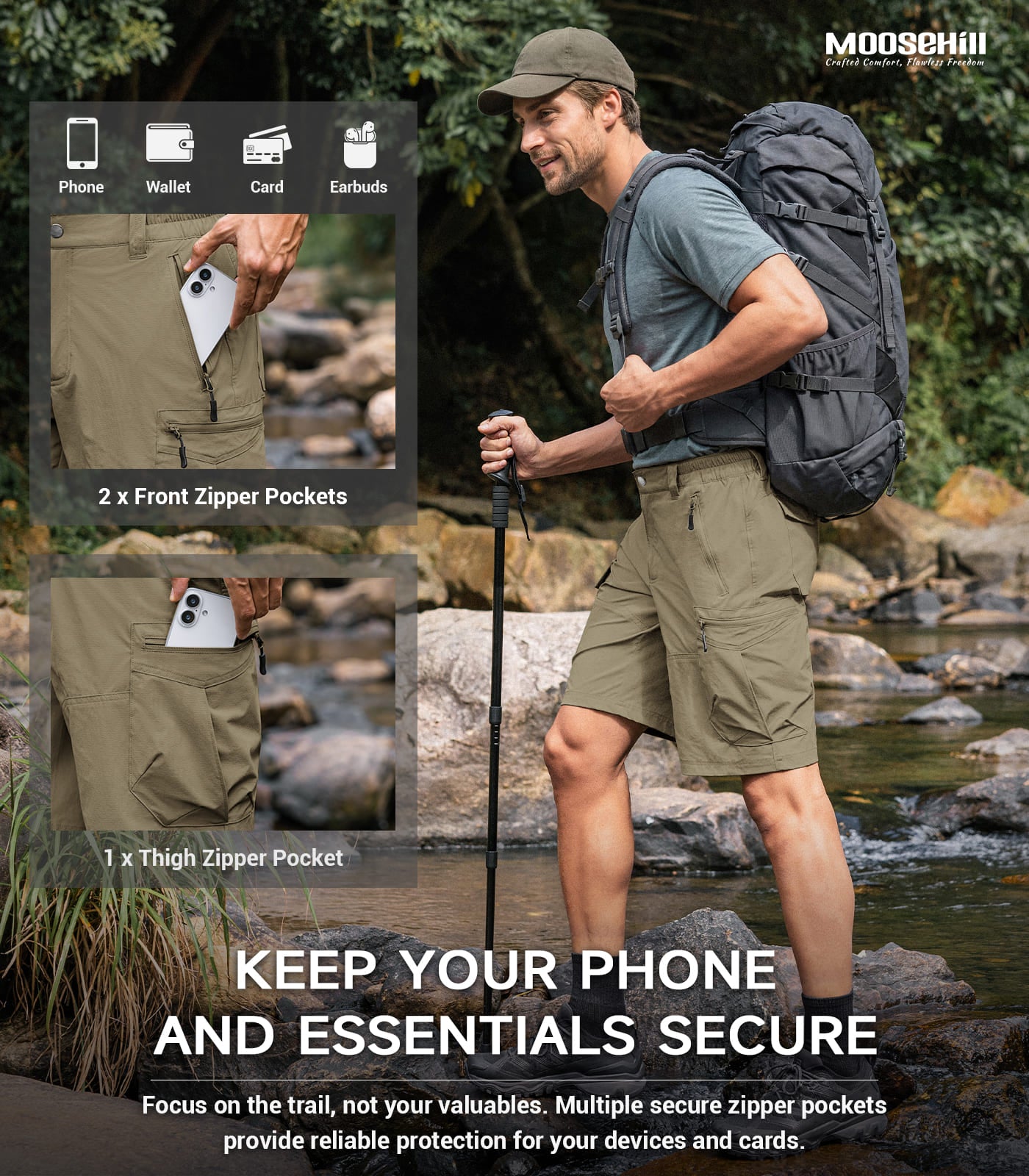 Men's Cargo Hiking Shorts - TrailPioneer M062