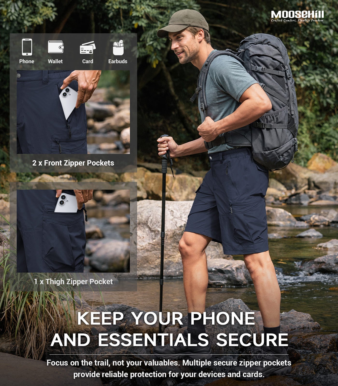 Men's Cargo Hiking Shorts - TrailPioneer M062