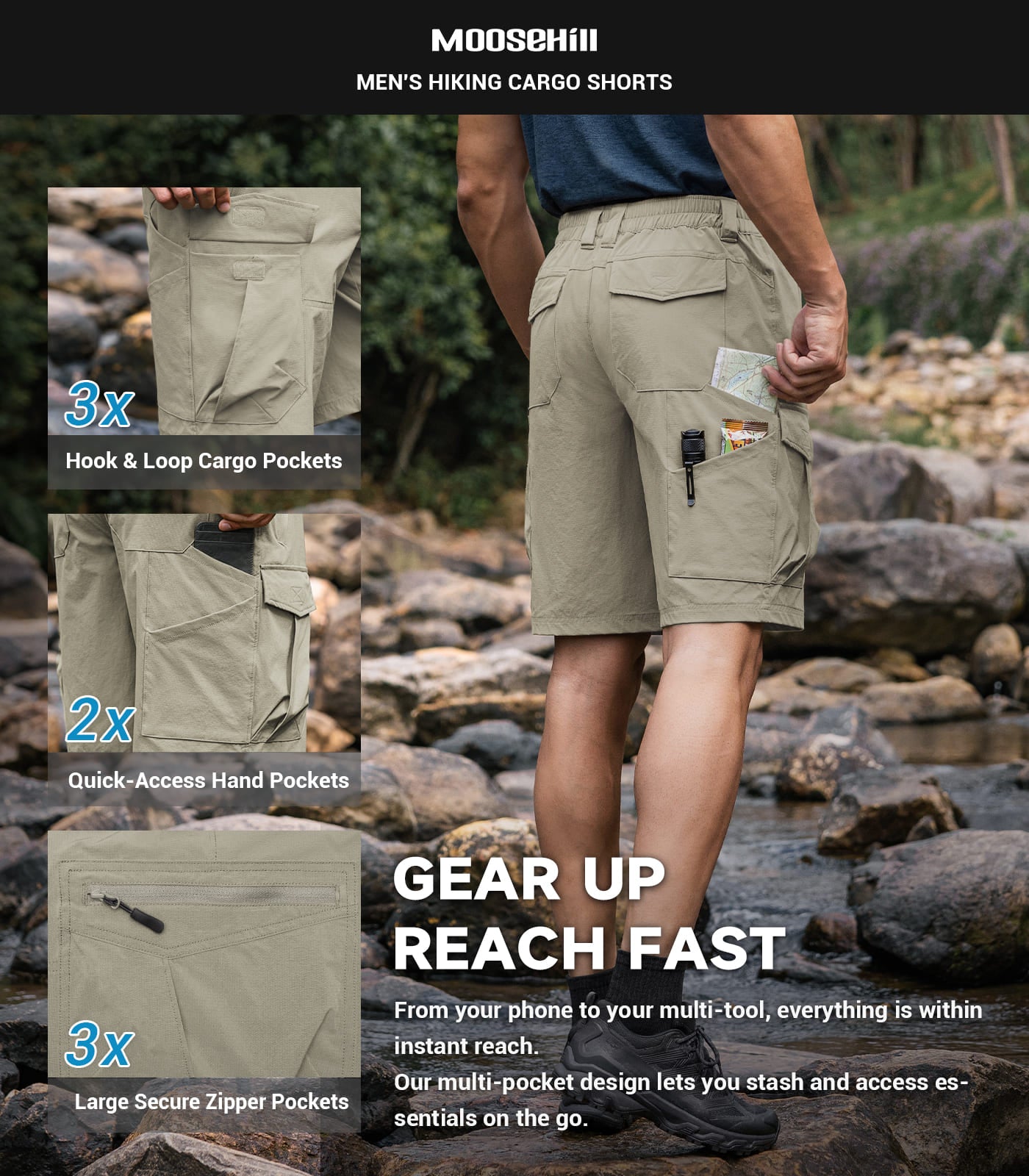 Men's Cargo Hiking Shorts - TrailPioneer M062