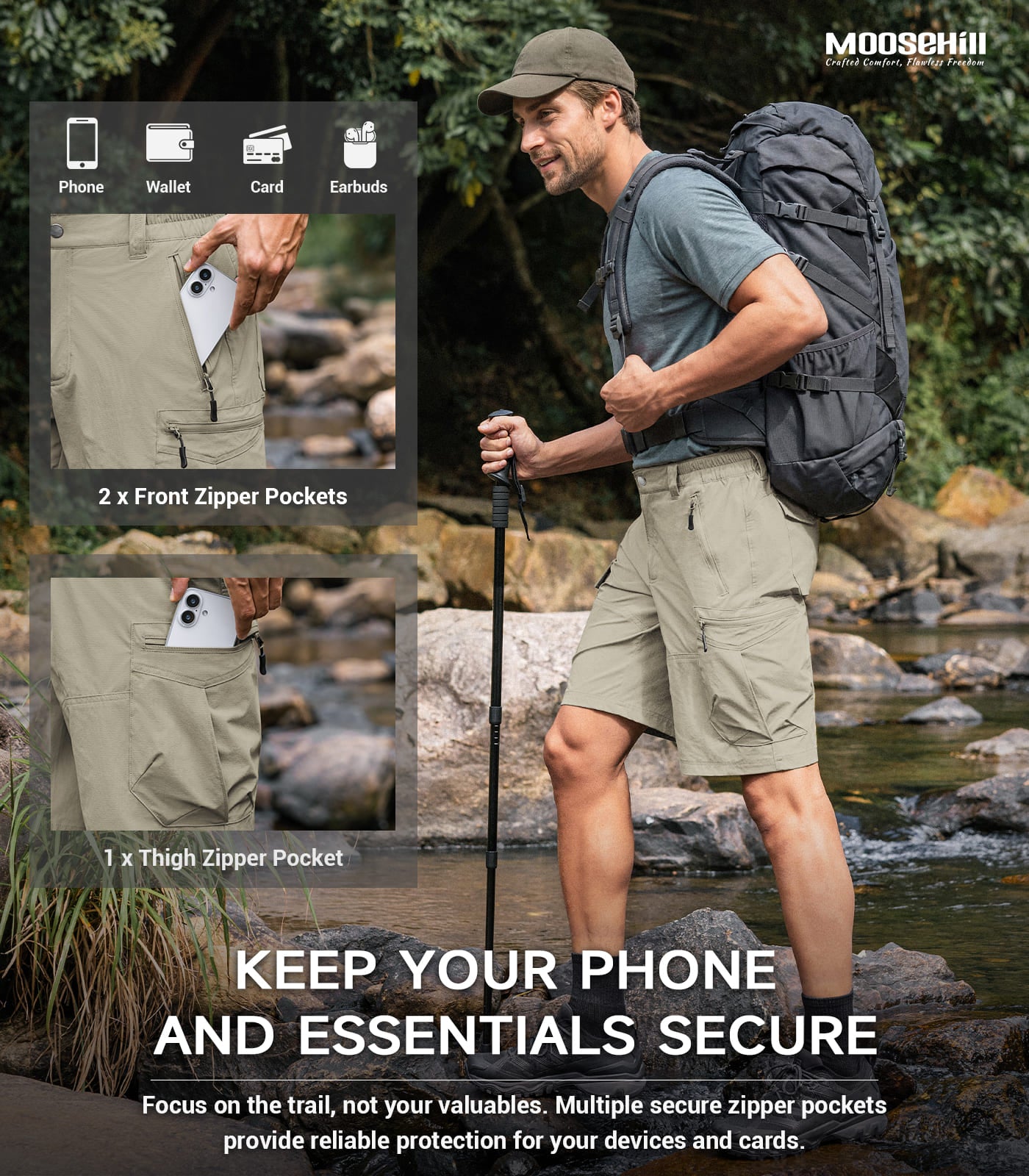Men's Cargo Hiking Shorts - TrailPioneer M062