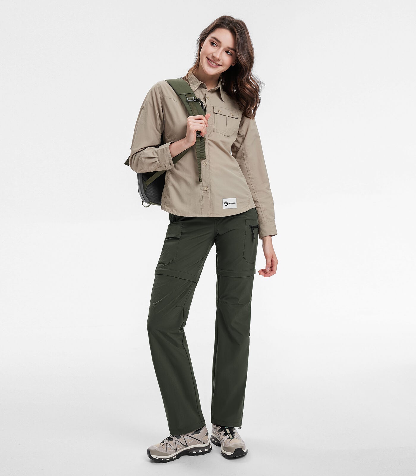 Women's Convertible Hiking Pants Quick Dry Zip-Off Cargo - HikerFlex W024