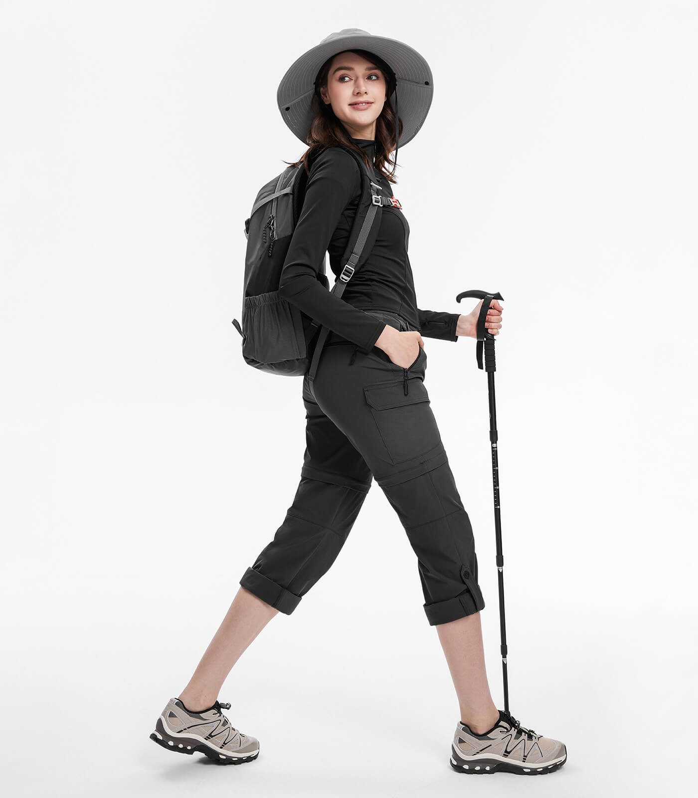 Women's Convertible Hiking Pants Quick Dry Zip-Off Cargo - HikerFlex W024