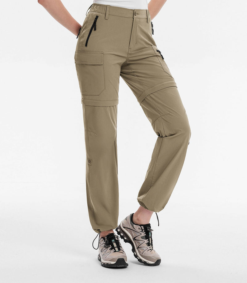 Moosehill Women's Convertible Hiking Pants Quick Dry Zip-Off Cargo - HikerFlex W024