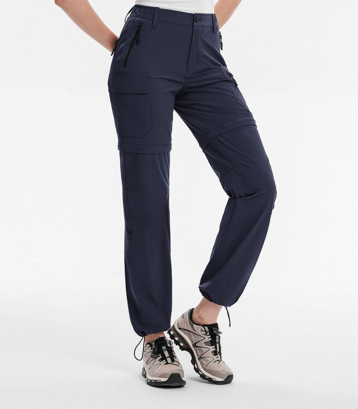 Women's Hiking Pants Convertible Zip Off Quick Dry Pants #Color_navy