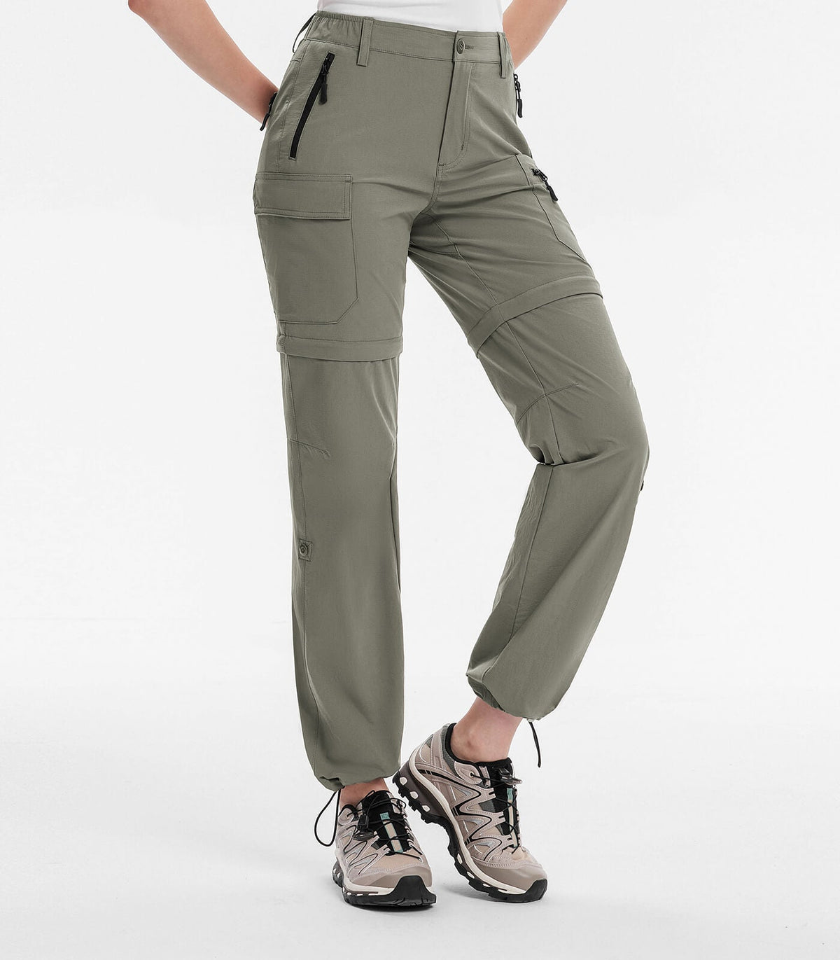 Women's Hiking Pants Convertible Zip Off Quick Dry Pants #Color_sage