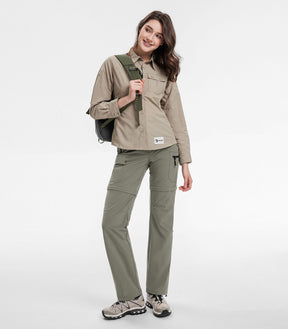 Women's Convertible Hiking Pants Quick Dry Zip-Off Cargo - HikerFlex W024