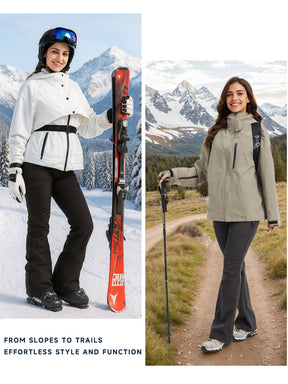 Women's Snow Pants Fleece Lined Adjustable Waistband - SnowVenture W050