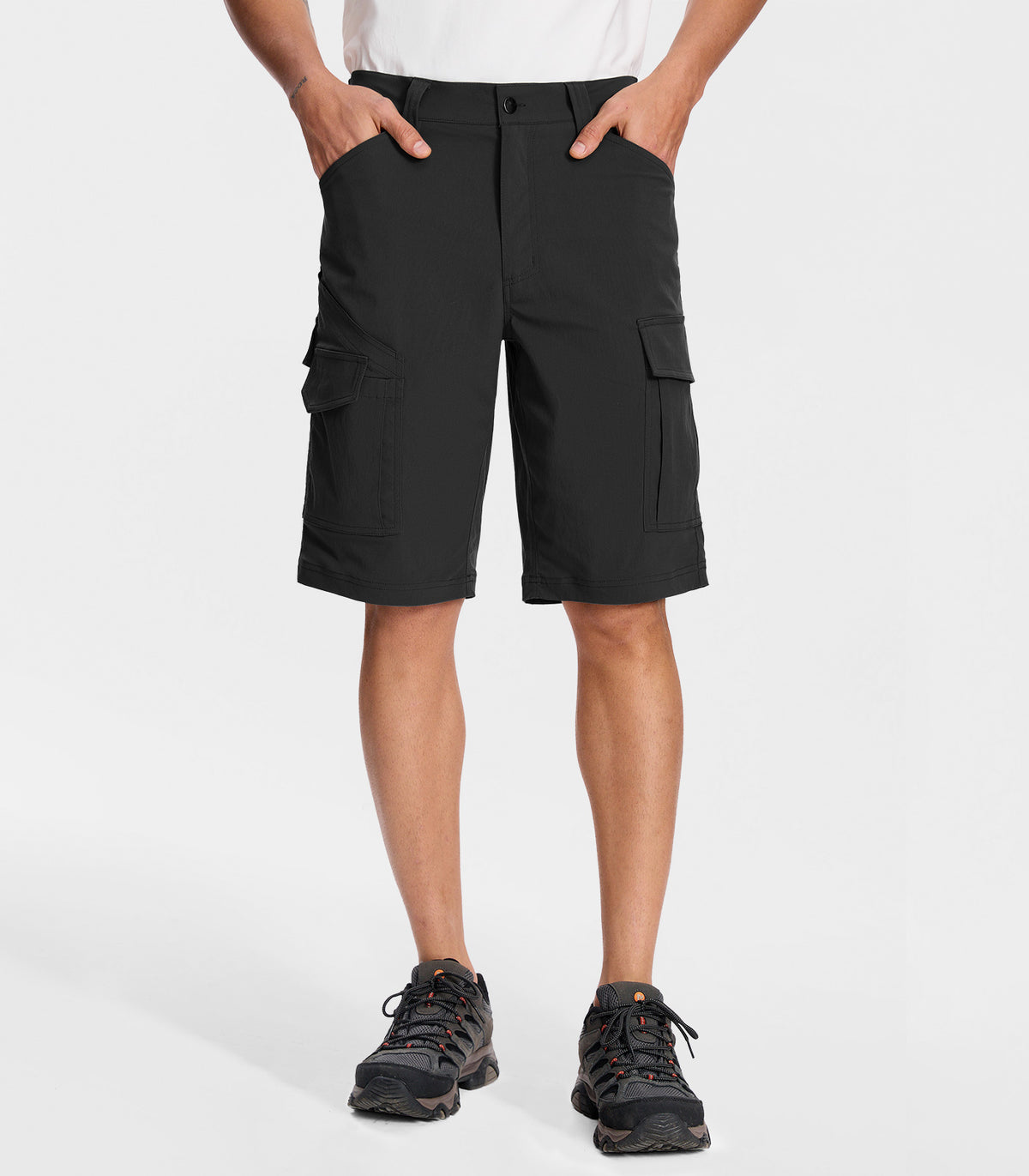 Men's Outdoor Quick Dry Lightweight Stretchy Shorts for Hiking #Color_Black