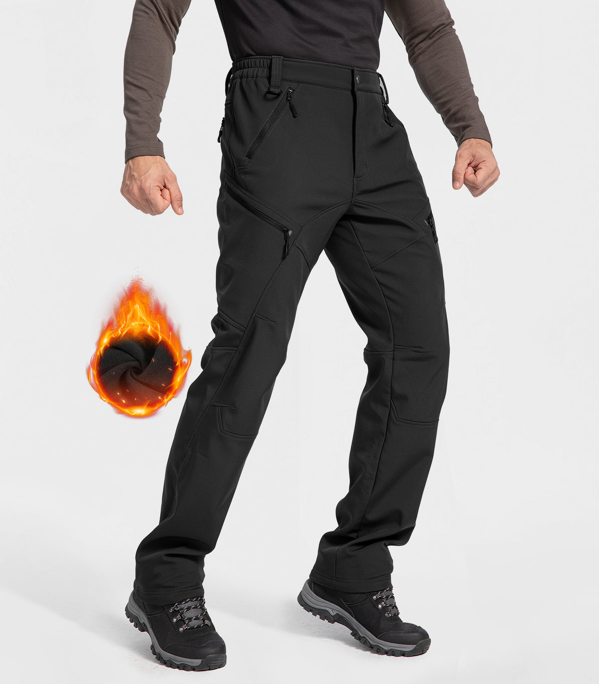 Mens snow pants #Color_Black