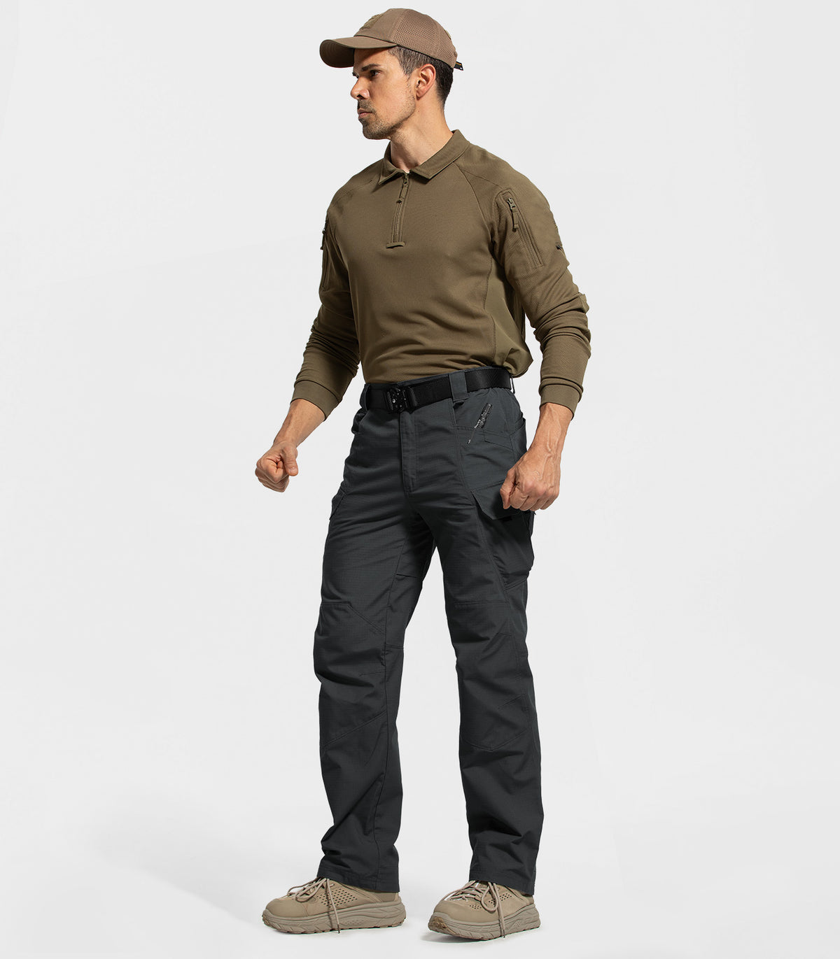 Men's Cargo Tactical Pants #Color_Black