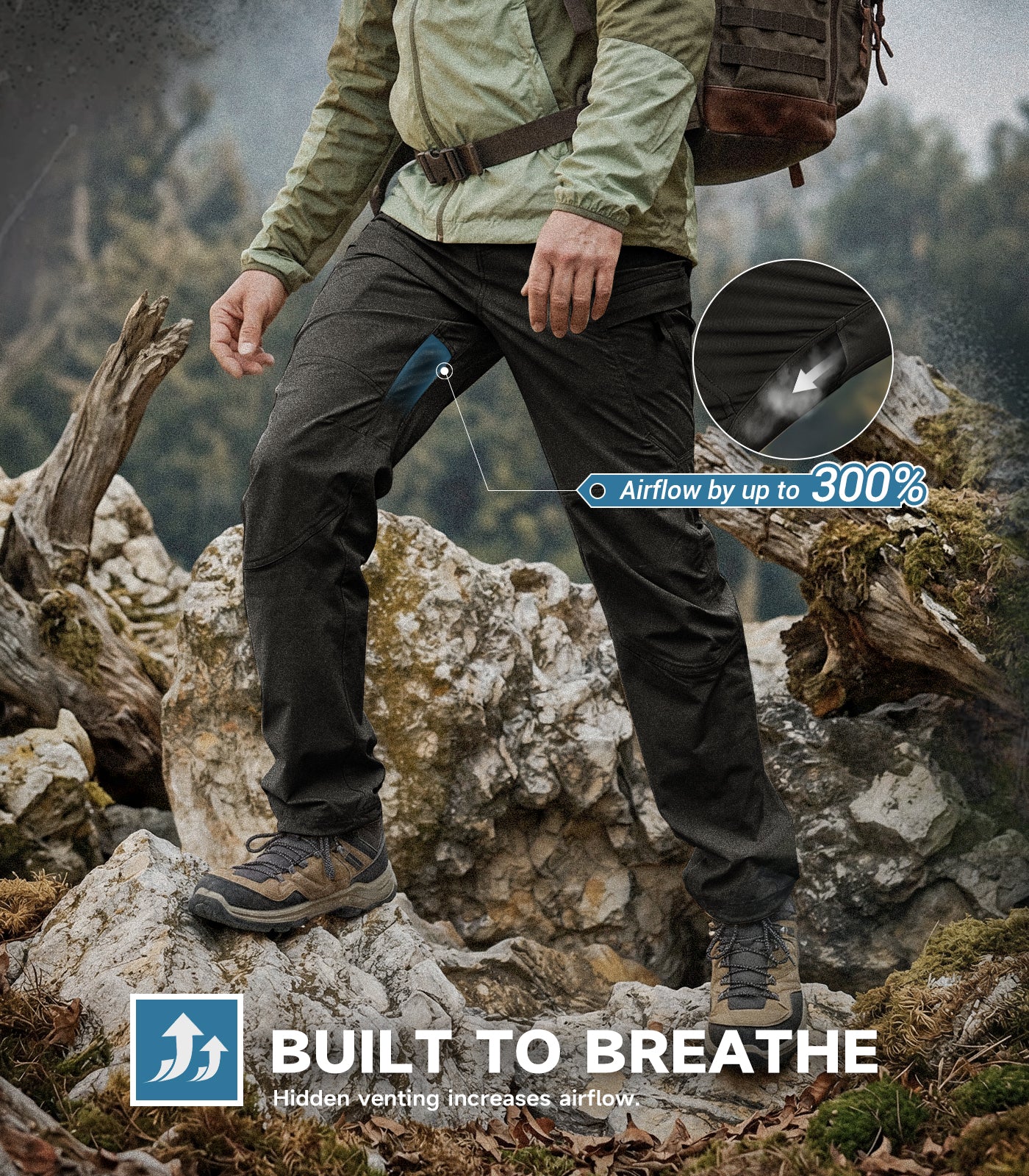 Men's Hiking Pants Lightweight Quick Dry - HikerFlex M047