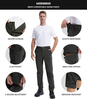 Pantalon de randonnée convertible pour hommes Pantalon cargo à séchage rapide - HikerFlex M015