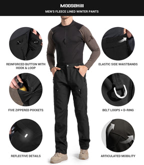 Men's Snow Ski Fleece lined Pants - SnowVenture M054