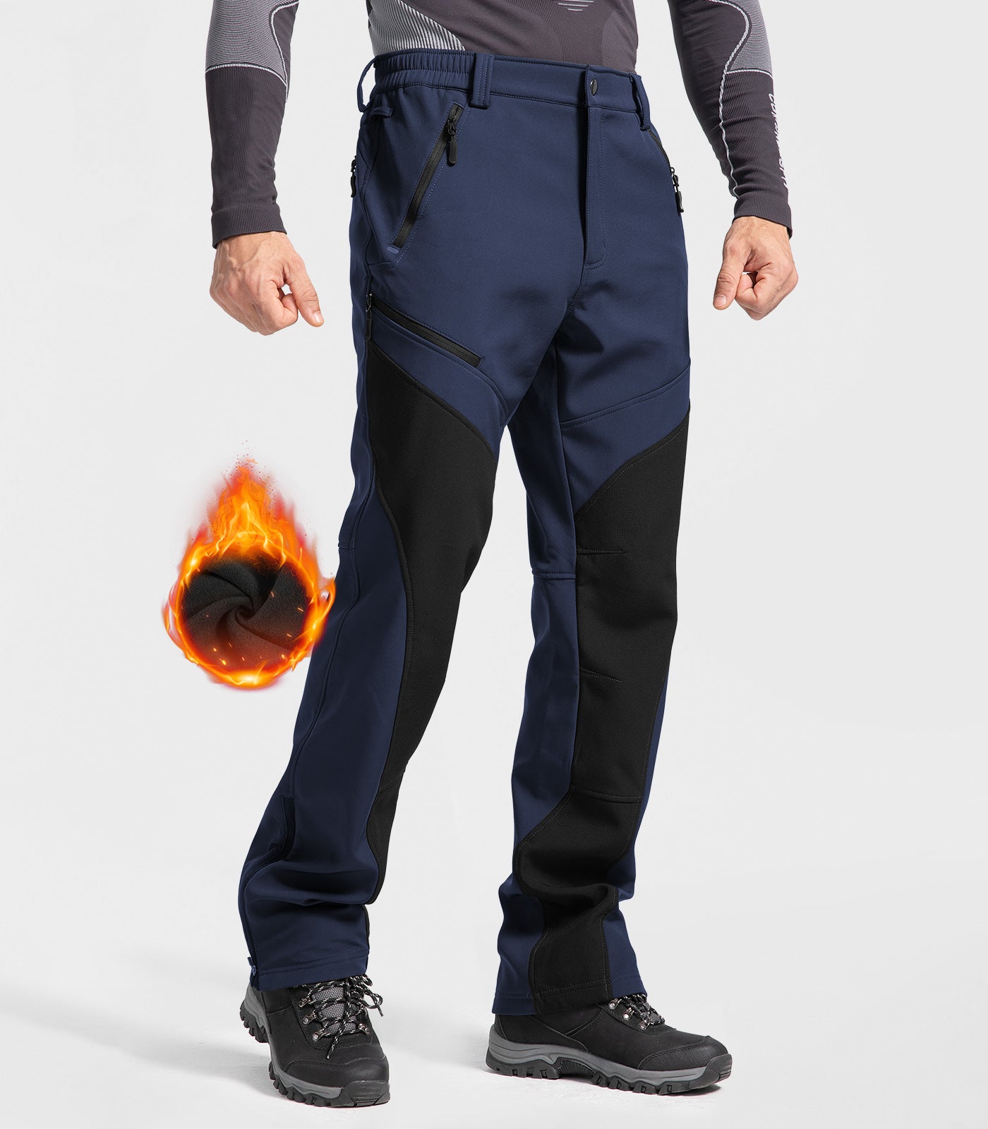 Men's Snow Ski Fleece lined Pants - SnowVenture M055