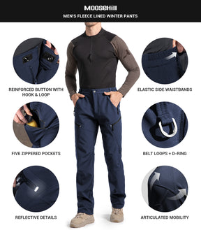 Men's Snow Ski Fleece lined Pants - SnowVenture M054