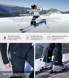 Women's Snow Ski Fleece lined Pants - SnowVenture W048