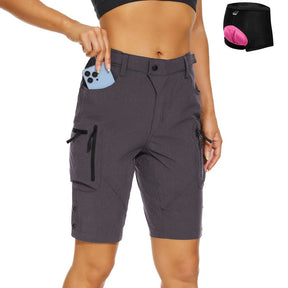 Moosehill Women's-Mountain-Bike-Shorts-MTB-Short, Cycling Padded Biking Shorts with Pocket