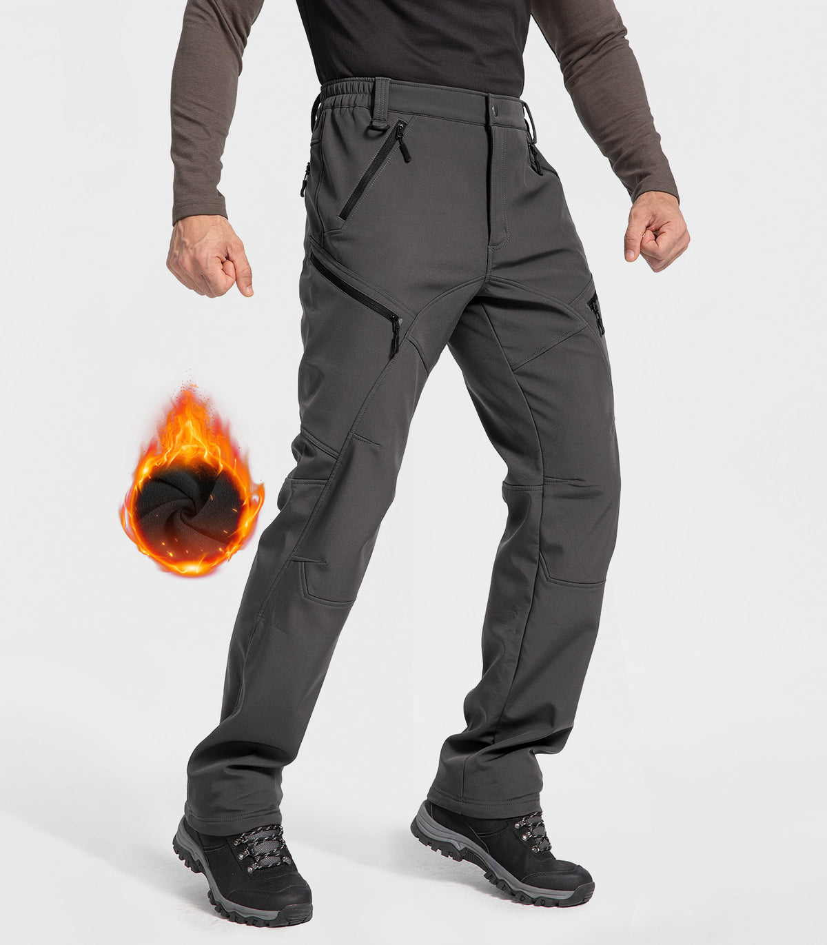 Man wearing tactical gear with a backpack on a white background #Color_dark grey