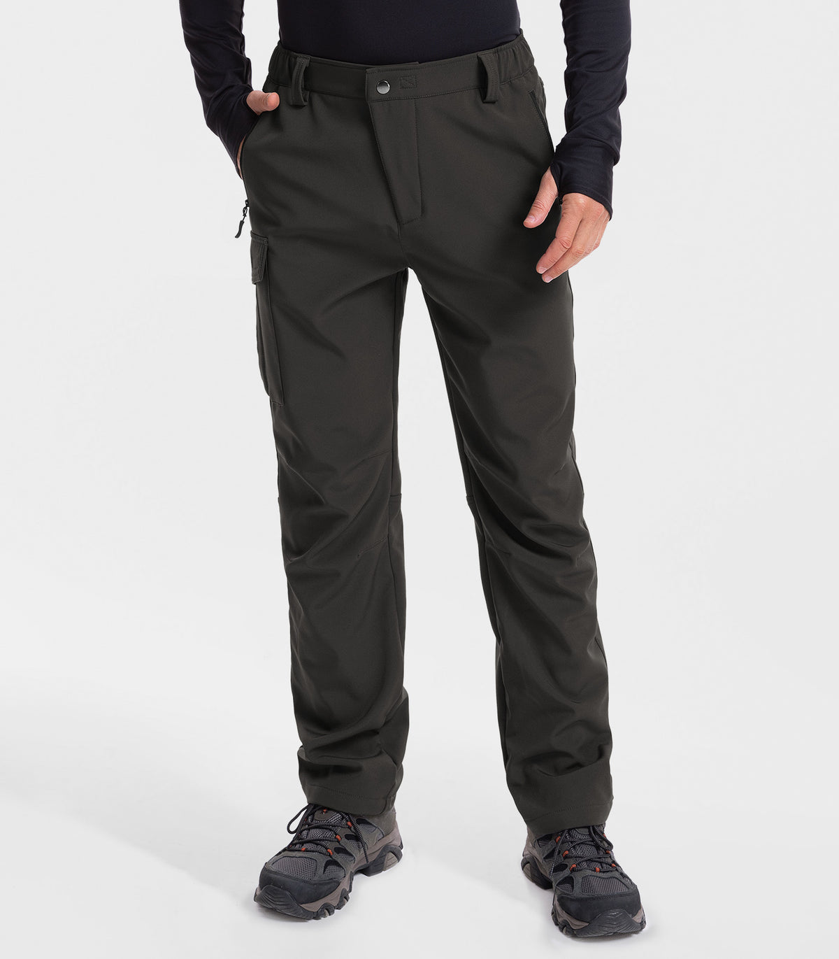 Men's Fleece Lined Hiking Pants #Color_dark grey