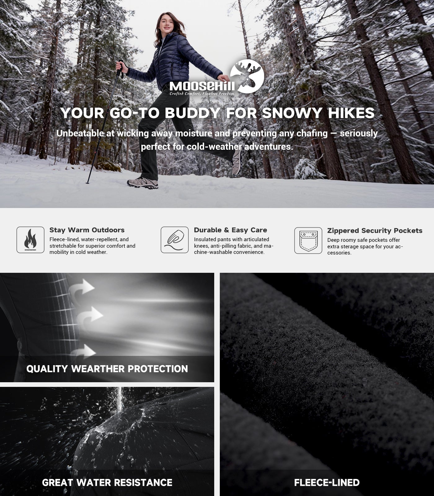 Women's Snow Ski Hiking Pants - SnowVenture W003