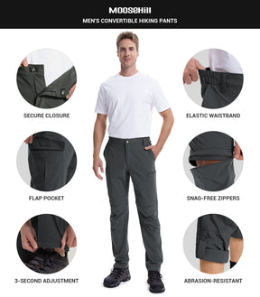 Pantalon de randonnée convertible pour hommes Pantalon cargo à séchage rapide - HikerFlex M015