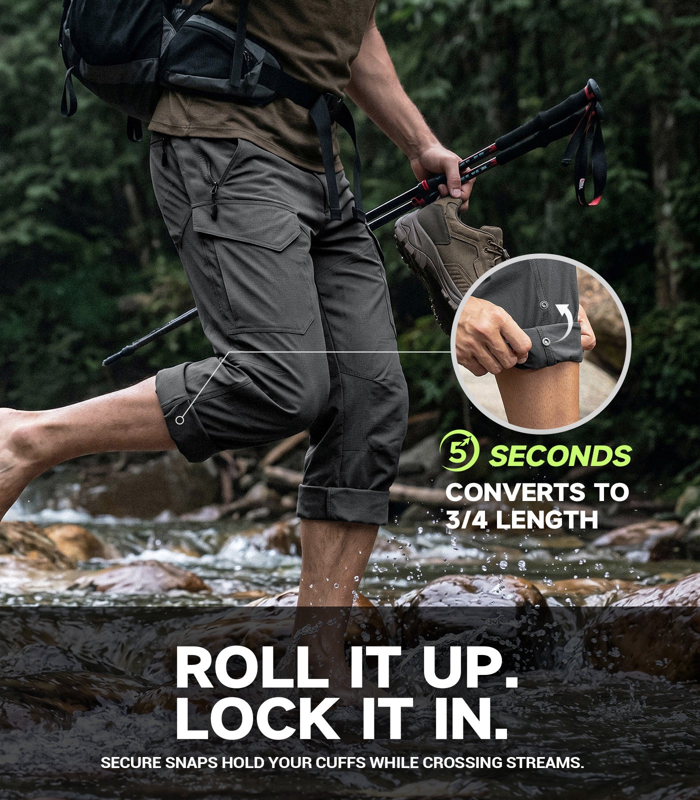 Men's Hiking Pants Lightweight Quick Dry - HikerFlex M045