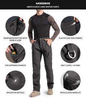 Men's Snow Ski Fleece lined Pants - SnowVenture M054