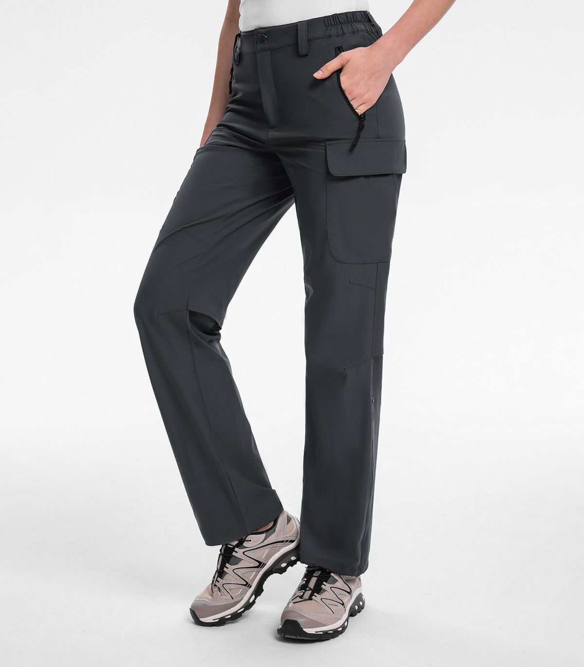 Moosehill Outdoor Clothing丨Women's Hiking Cargo Pants #Color_dark grey