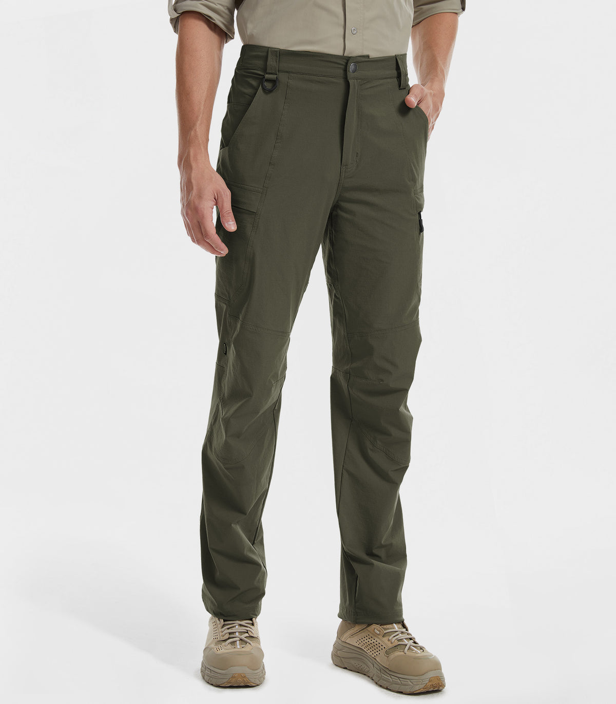 Moosehill Men's Hiking Cargo Pants #Color_Army Green