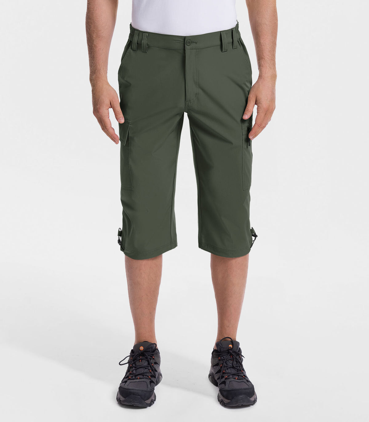Men's 3/4 Short Bermuda Cargo Outdoor Capris #Color_Green