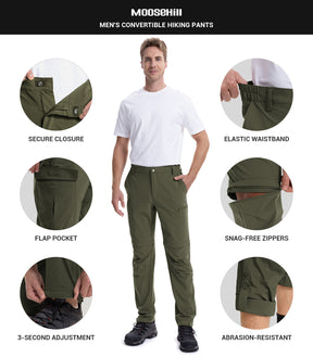 Pantalon de randonnée convertible pour hommes Pantalon cargo à séchage rapide - HikerFlex M015