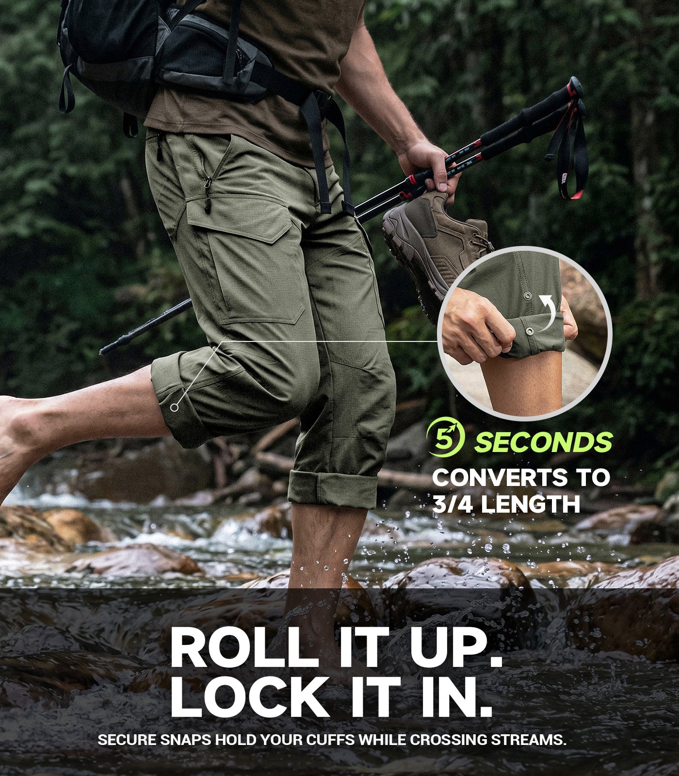 Men's Hiking Pants Lightweight Quick Dry - HikerFlex M045