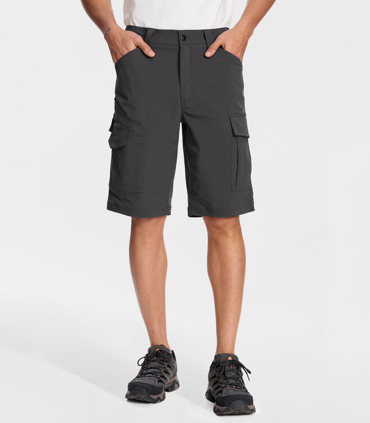 Men's Outdoor Quick Dry Lightweight Stretchy Shorts for Hiking #Color_Gray