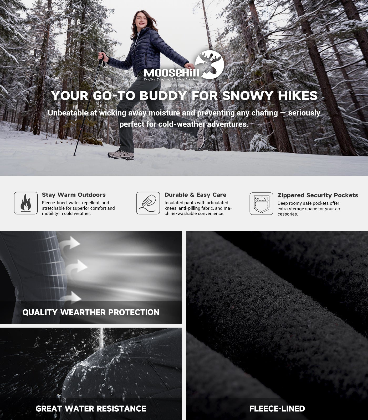 Women's Snow Ski Hiking Pants - SnowVenture W003